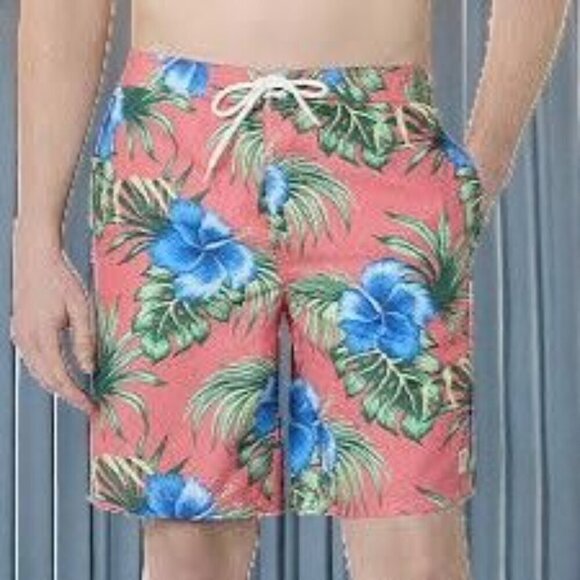 Ocean Pacific Coral Hibiscus Tropical Mens 9" Board Swim Shorts Lined NEW XL - Picture 6 of 8